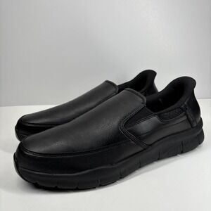 Skechers Nampa Groton Men's 12 Black Leather Slip-Resistant EH Safety Work Shoes